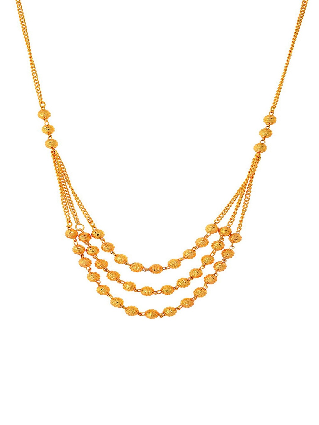

Jewar Mandi Gold-Toned & White Brass Gold-Plated Layered Necklace