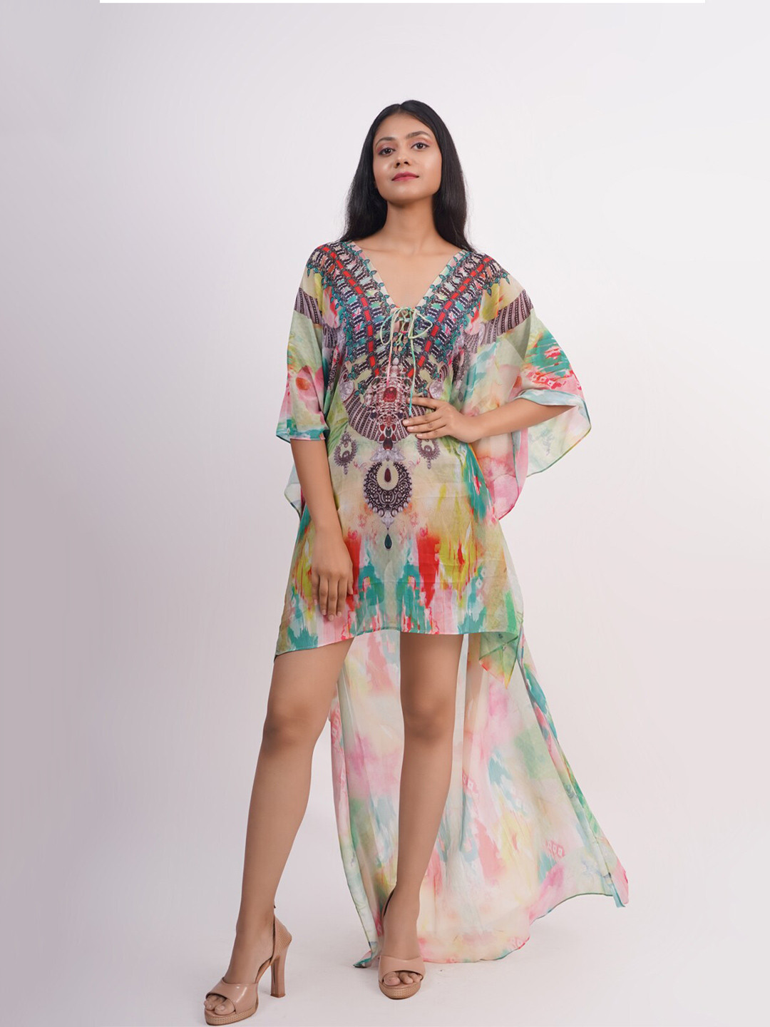 

Rajoria Instyle Women Off White Printed Kaftan Maxi Dress