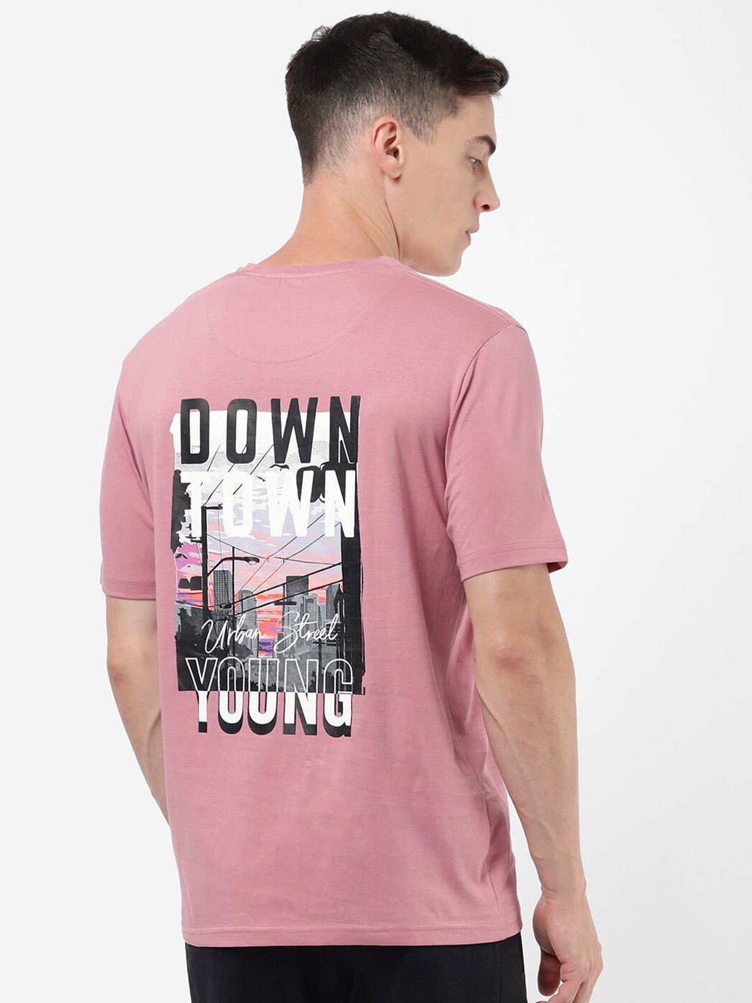 

R&B Men Pink Typography Printed T-shirt