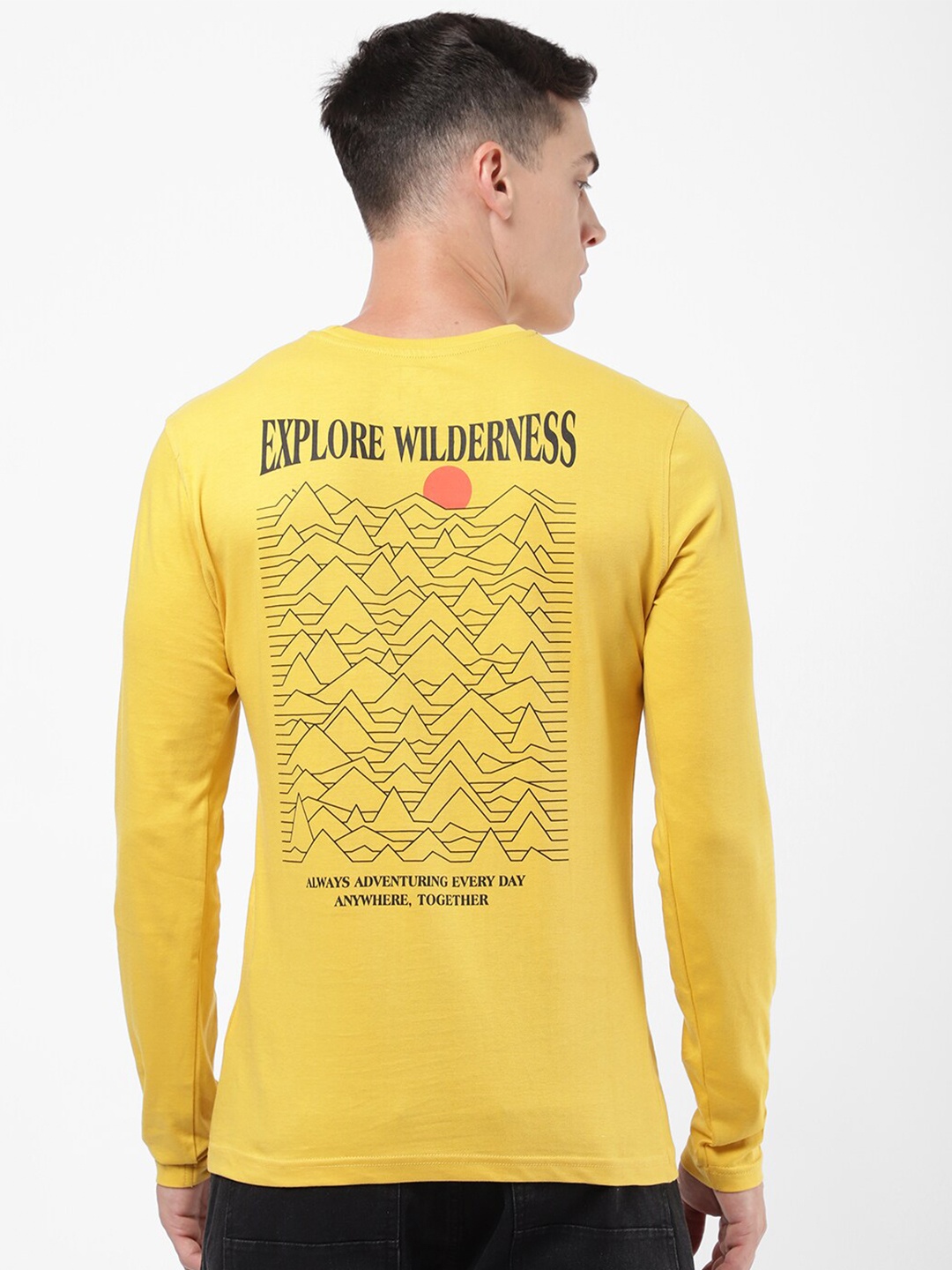

R&B Men Yellow Printed T-shirt