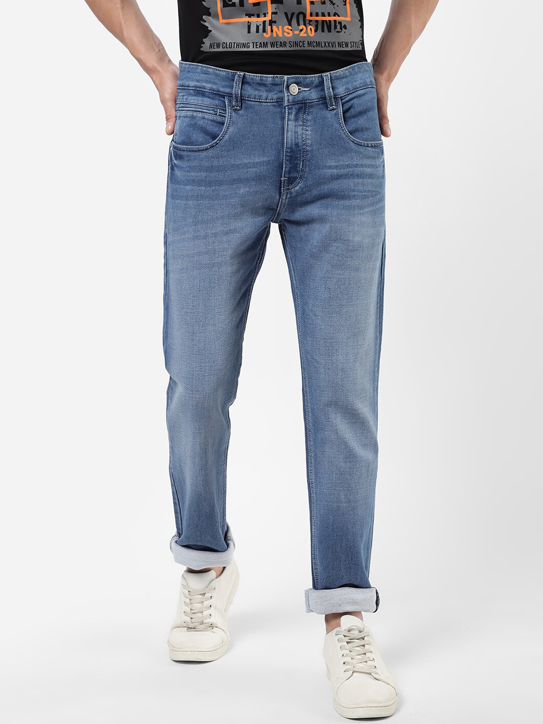 

R&B Men Blue Slim Fit Light Fade Jeans