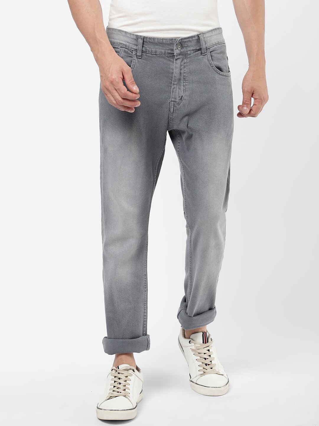 

R&B Men Grey Slim Fit Heavy Fade Jeans