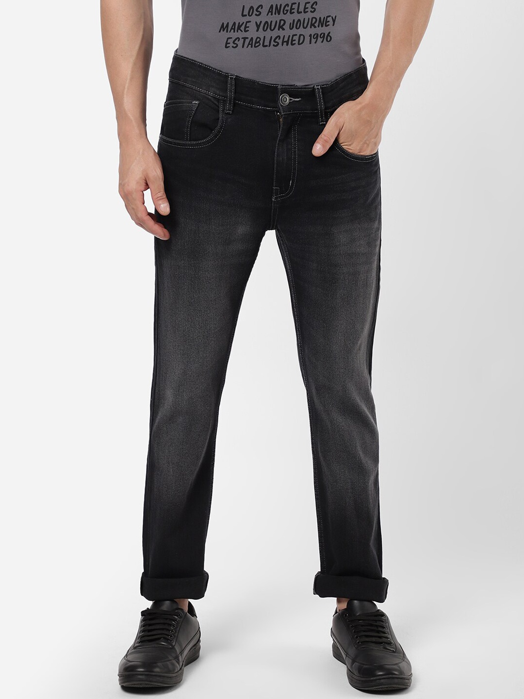 

R&B Men Slim Fit Jeans, Grey