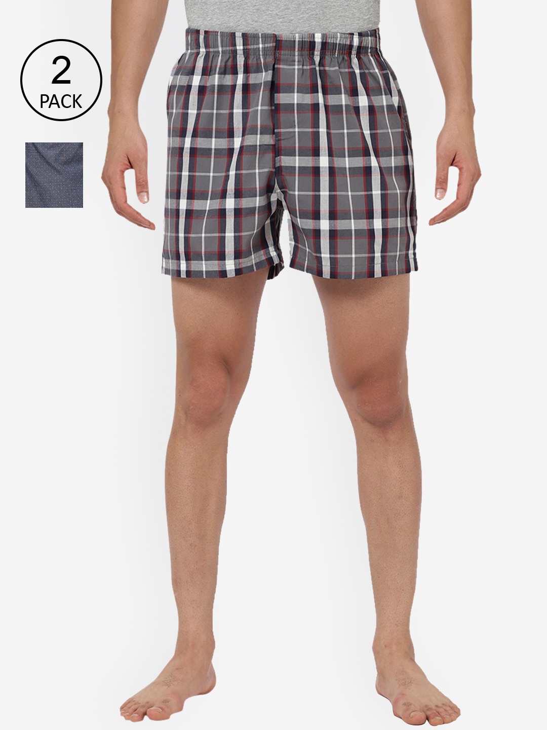 

R&B Men Pack Of 2 Printed Pure Cotton Boxers, Multi