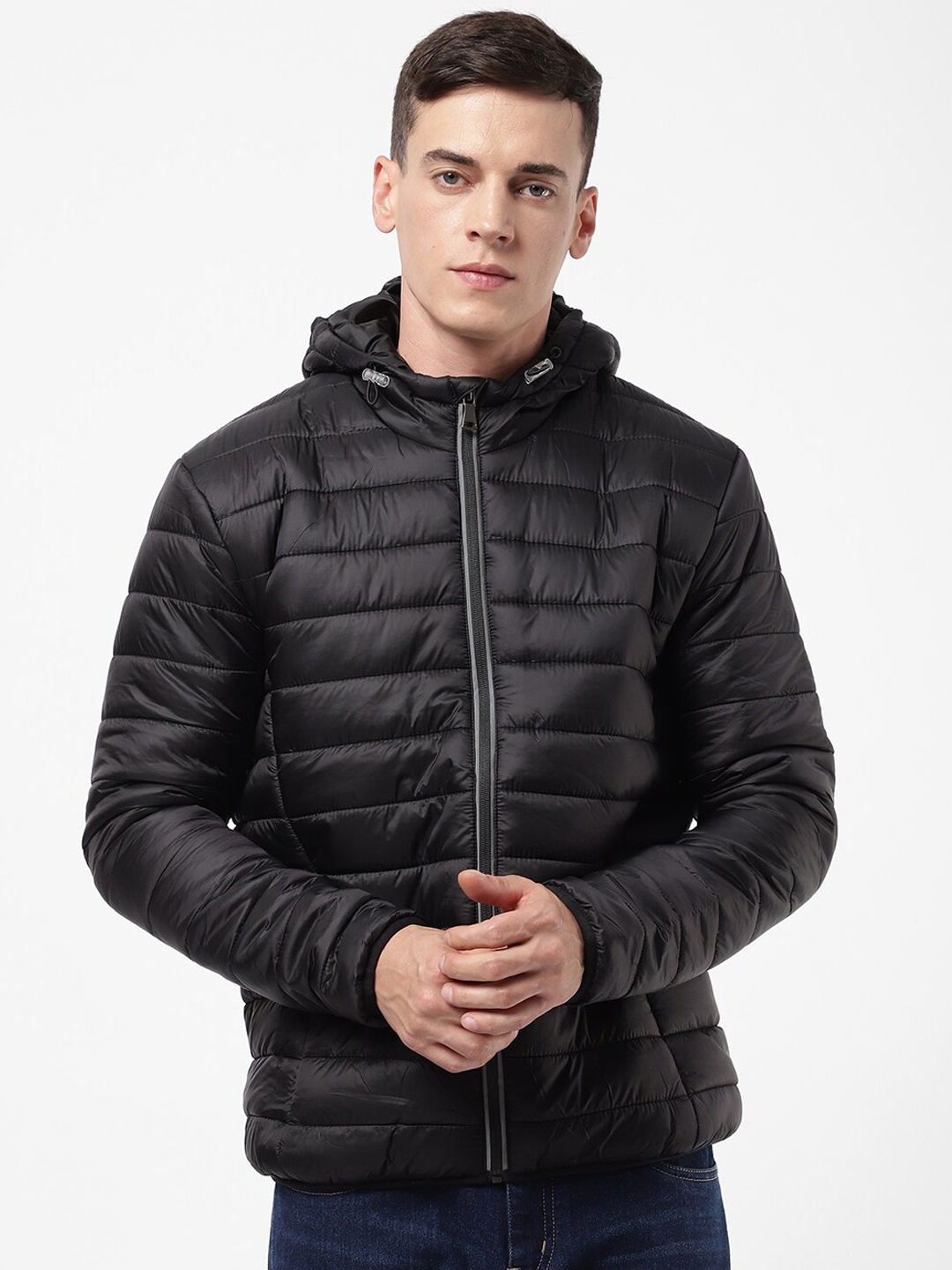 

R&B Men Black Cotton Puffer Jacket