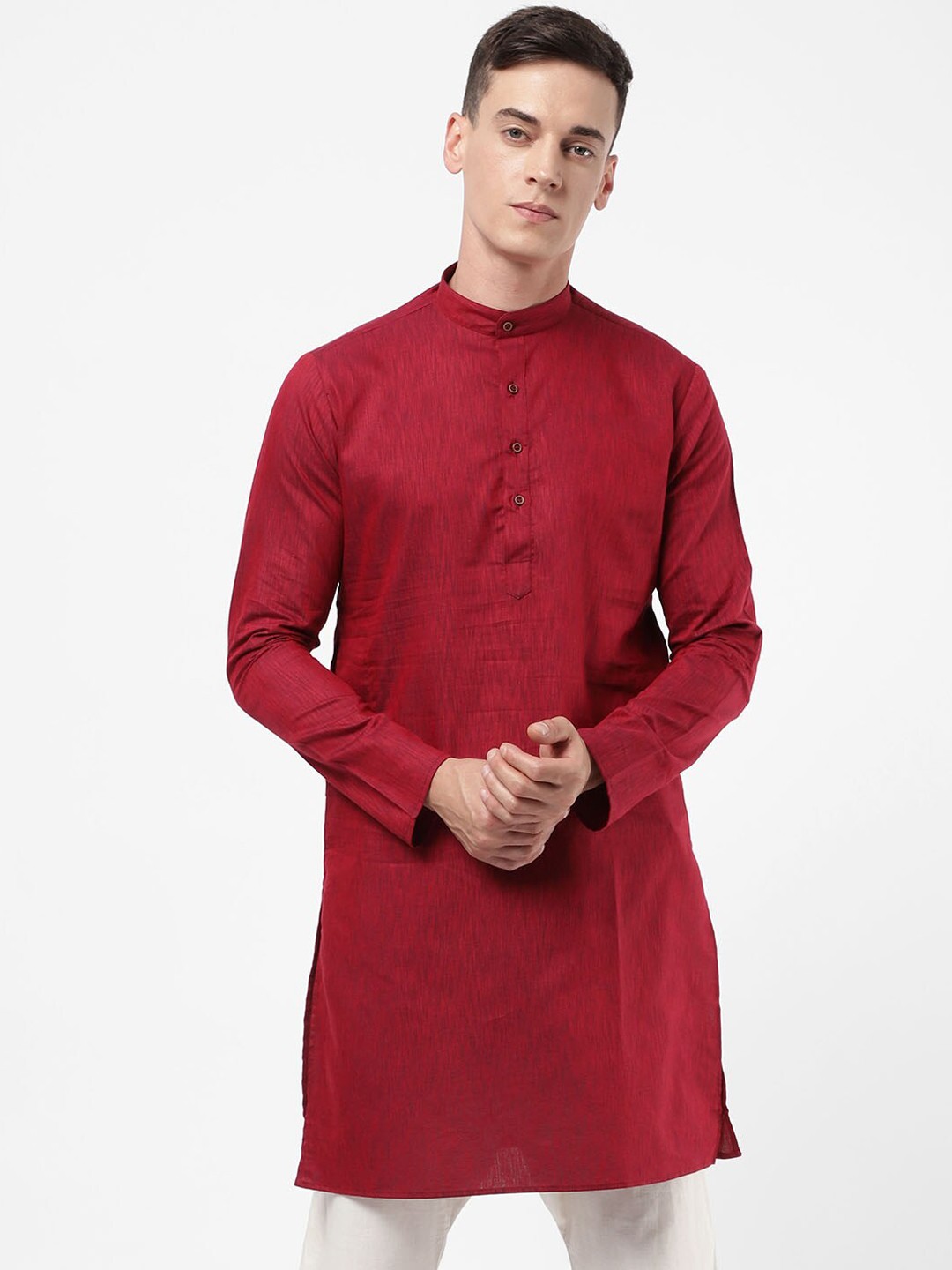 

R&B Men Maroon Cotton Kurta