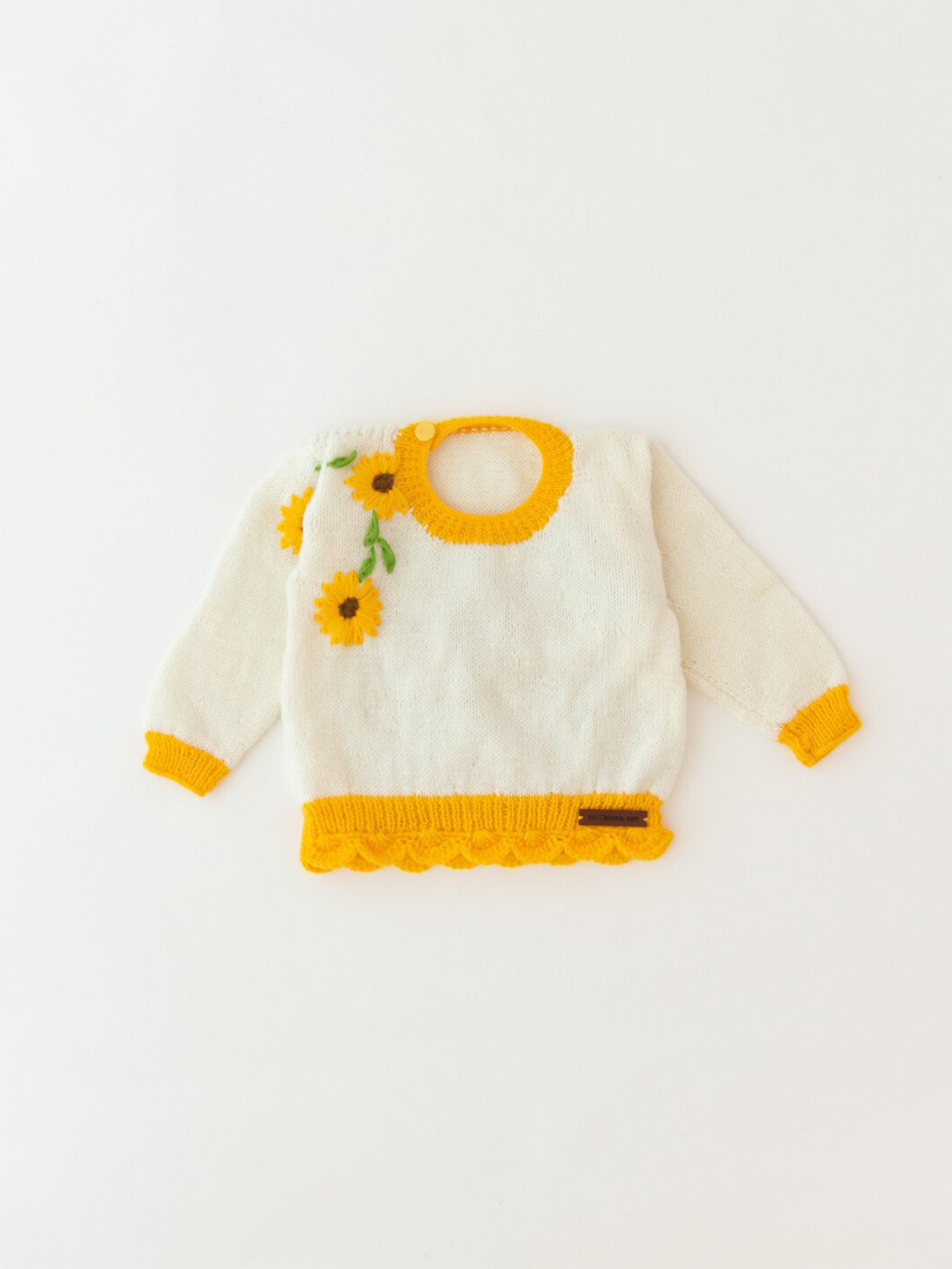 

The Original Knit Infants Kids White & Yellow Floral Pullover Sweater