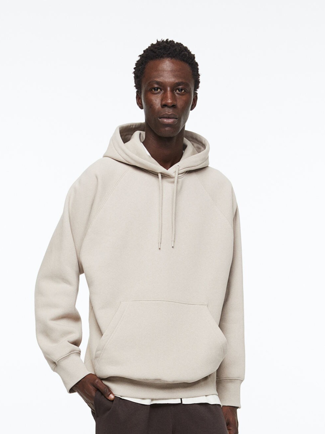 

H&M Men Beige Oversized Fit hoodie