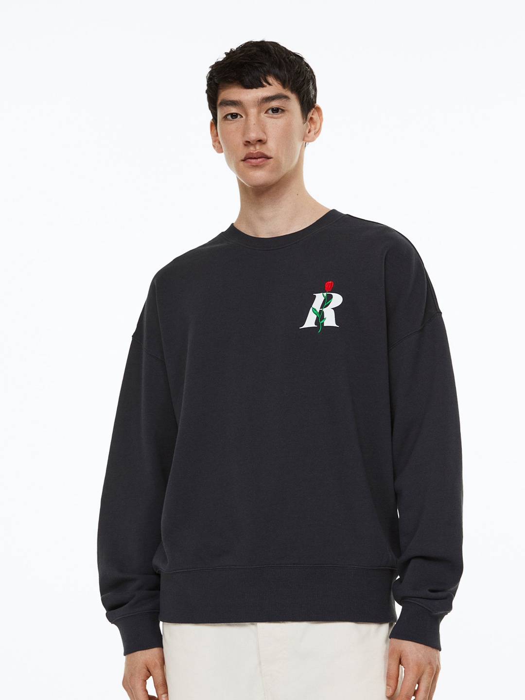 

H&M Men Grey Relaxed Fit Sweatshirt