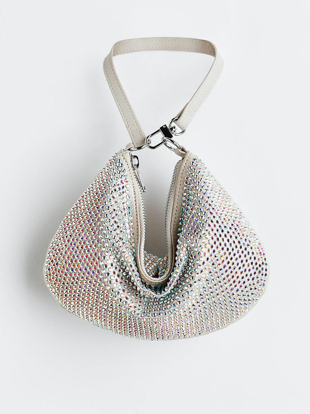 

H&M Women Rhinestone-Embellished Shoulder Bag, Beige