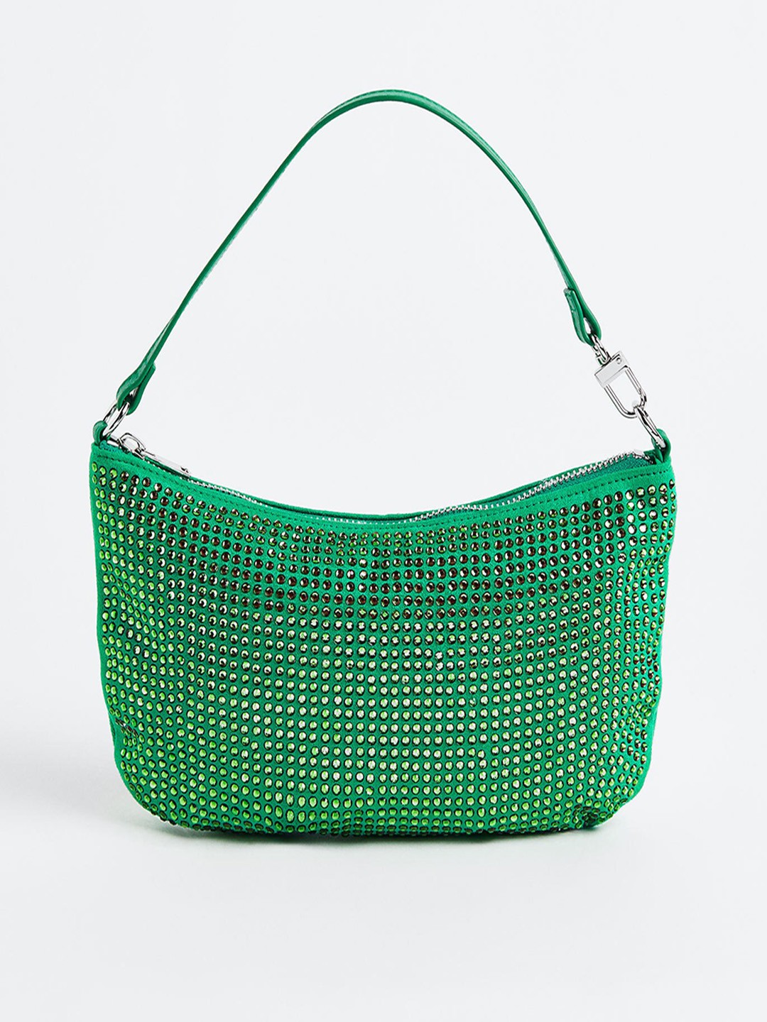 

H&M Women Green Rhinestone-Embellished Shoulder Bag