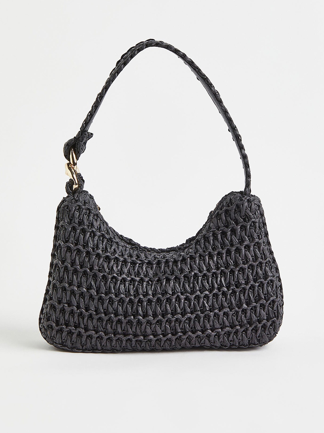 

H&M Straw Shoulder Bag, Black