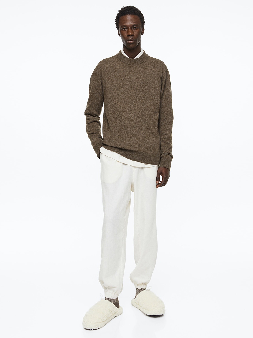 

H&M Men Beige Merino Wool Jumper