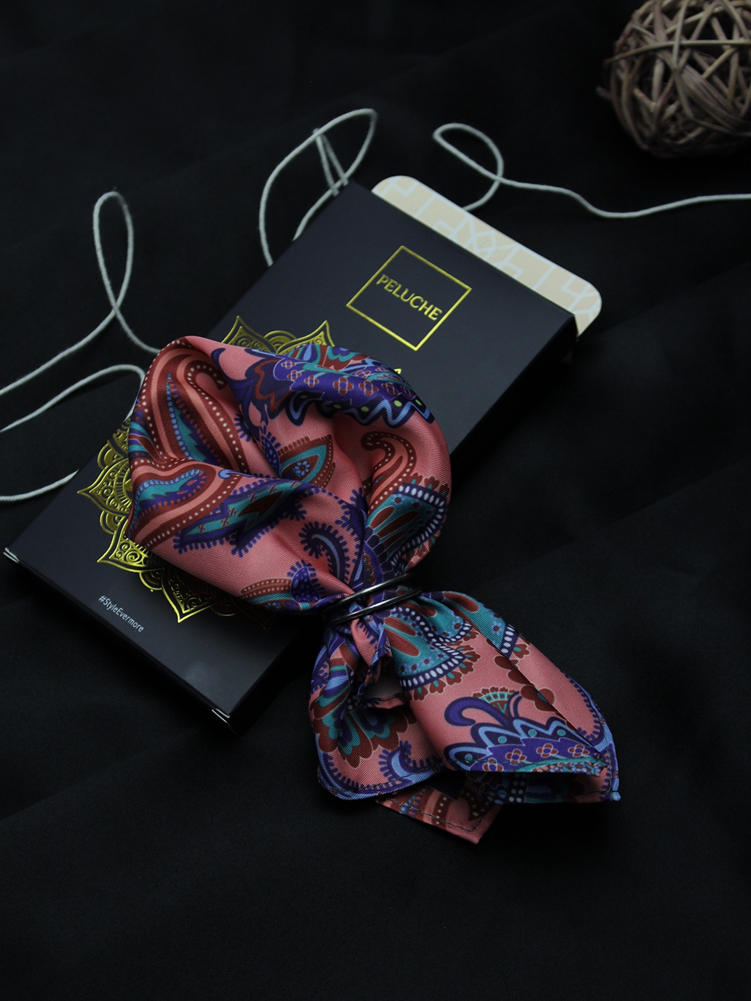 

PELUCHE Men Pink Printed Pocket Square