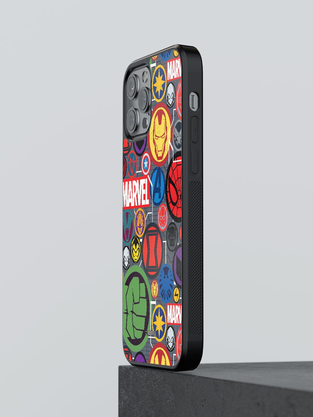 

macmerise Grey & Red Printed Marvel Iconic Mashup iPhone 12 Pro Phone Back Case