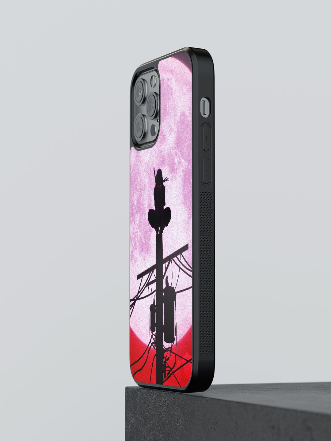 

macmerise Pink & Black Itachi Uchiha Design iPhone 12 Pro Bumper Phone Back Case