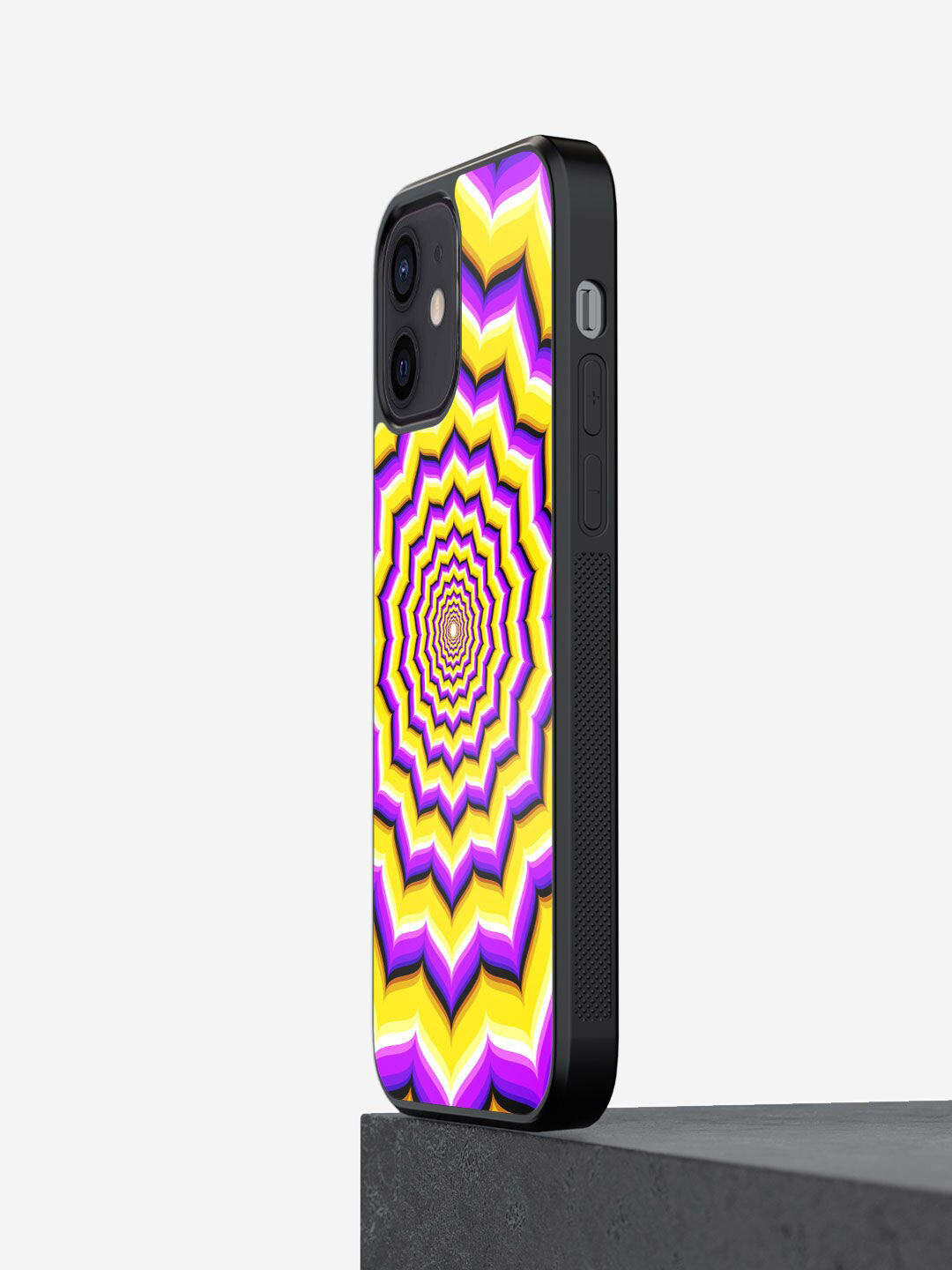 

macmerise Yellow & Purple Printed Soul Gazing Design iPhone 12 Mini Bumper Phone Back Case