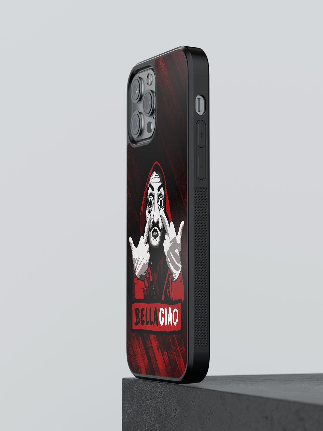 

macmerise Black & Red Bella Ciao Design iPhone 12 Pro Bumper Phone Back Case