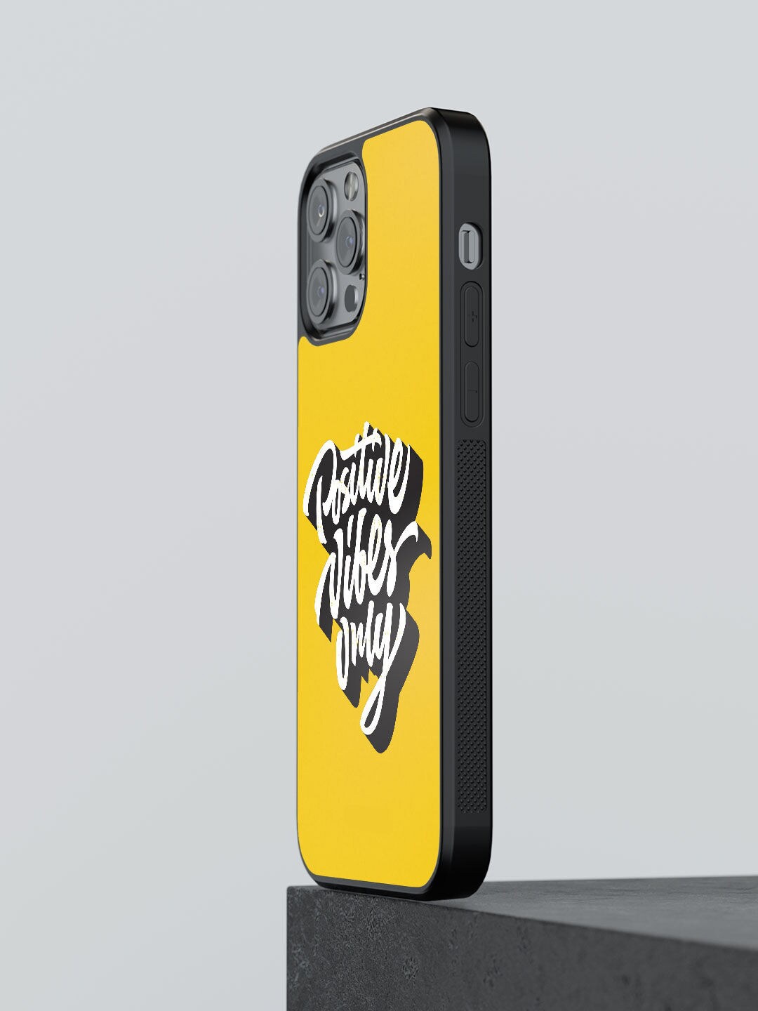 

macmerise Yellow & White Positive Vibes Only Design iPhone 12 Pro Bumper Back Case