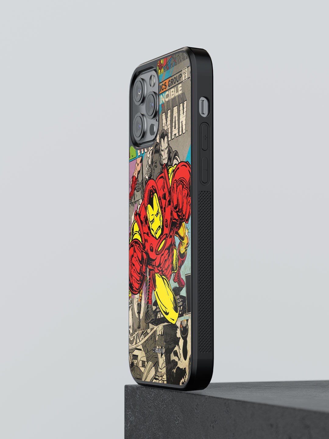 

macmerise Grey & Red Printed Comic Ironman iPhone 12 Pro Back Case