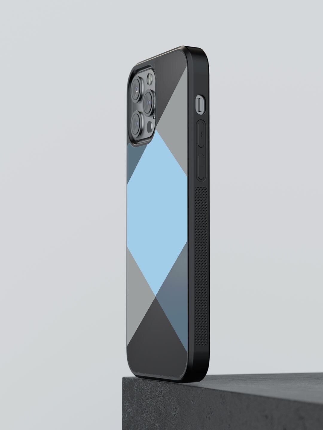 

macmerise Black & Blue Geometric Printed iPhone 12 Pro Back Case