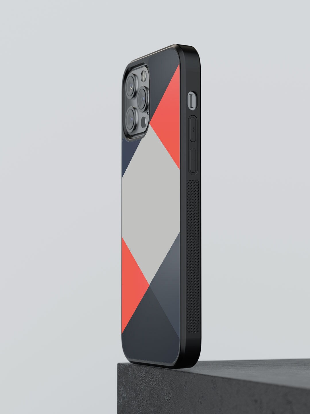 

macmerise Grey & Pink Criss Cross Coral Design iPhone 12 Pro Back Case
