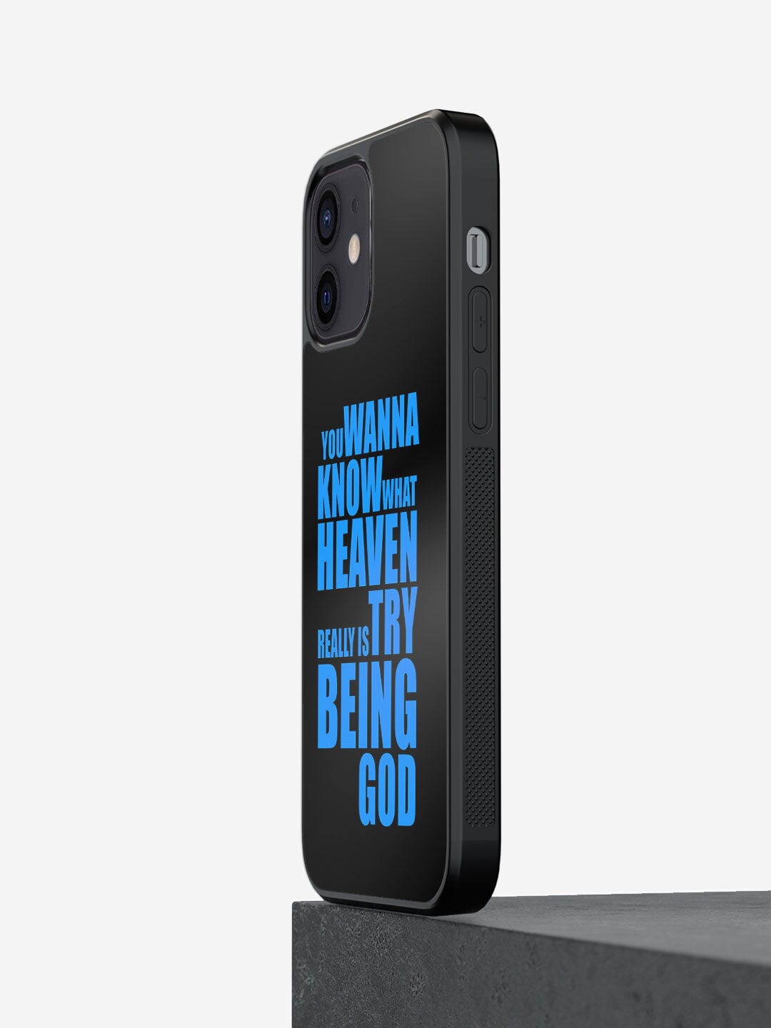 

macmerise Black & Blue Try Being God iPhone 12 Mini Bumper Mobile Phone Case