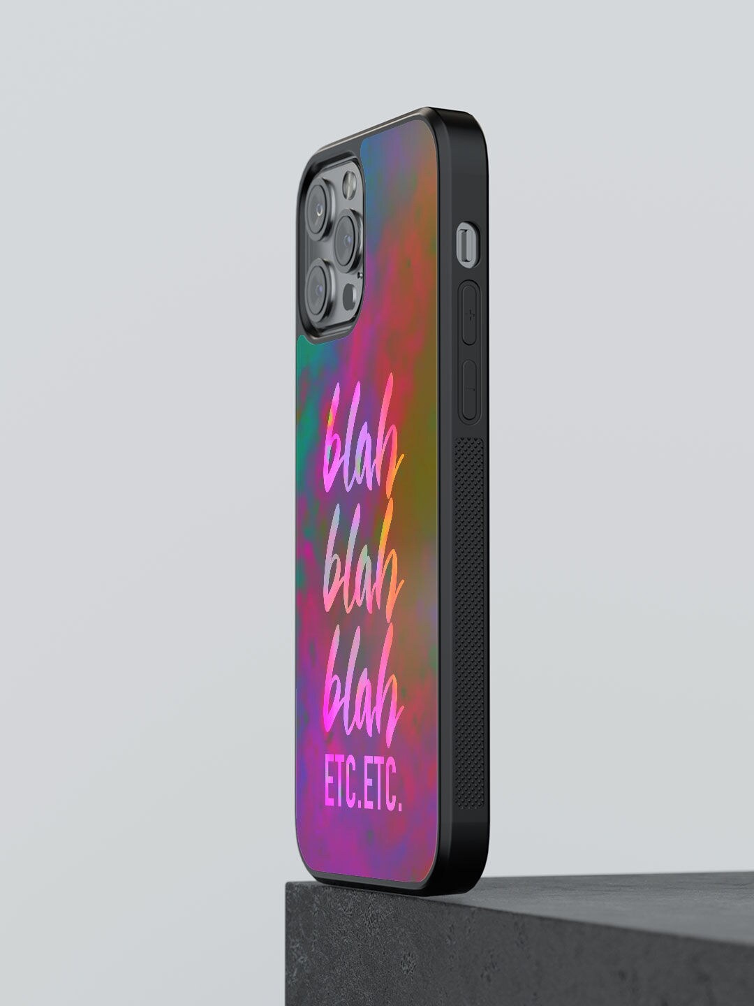 

macmerise Purple & Pink Blah Blah Printed iPhone 12 Pro Bumper Phone Case