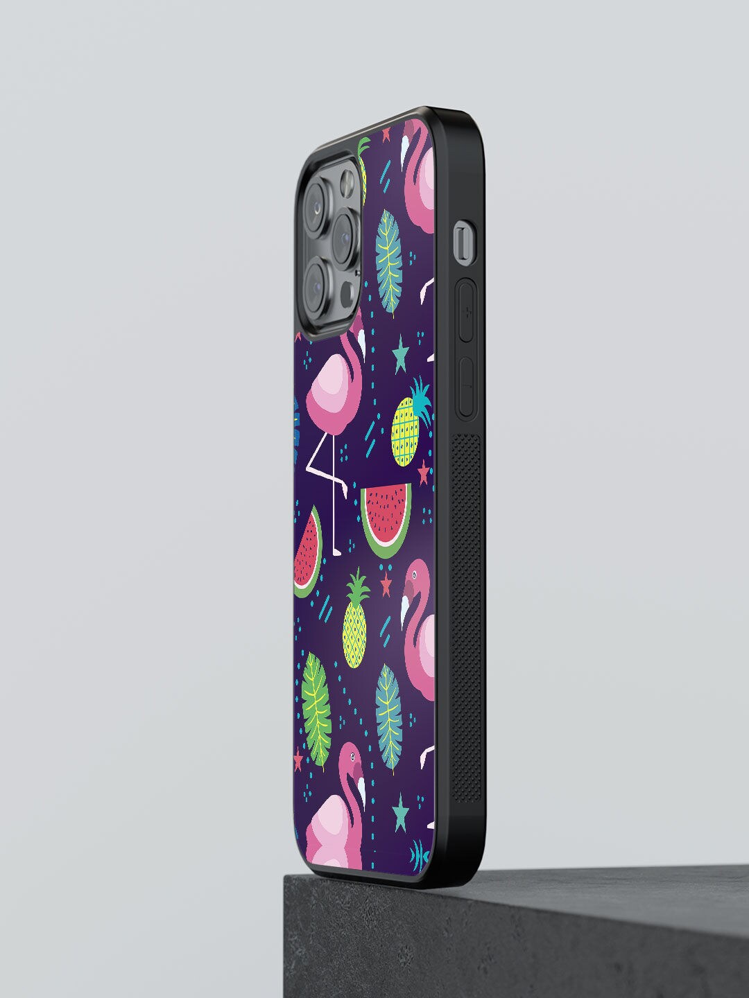 

macmerise Blue Flamingo Design Printed iPhone 12 Pro Back Case
