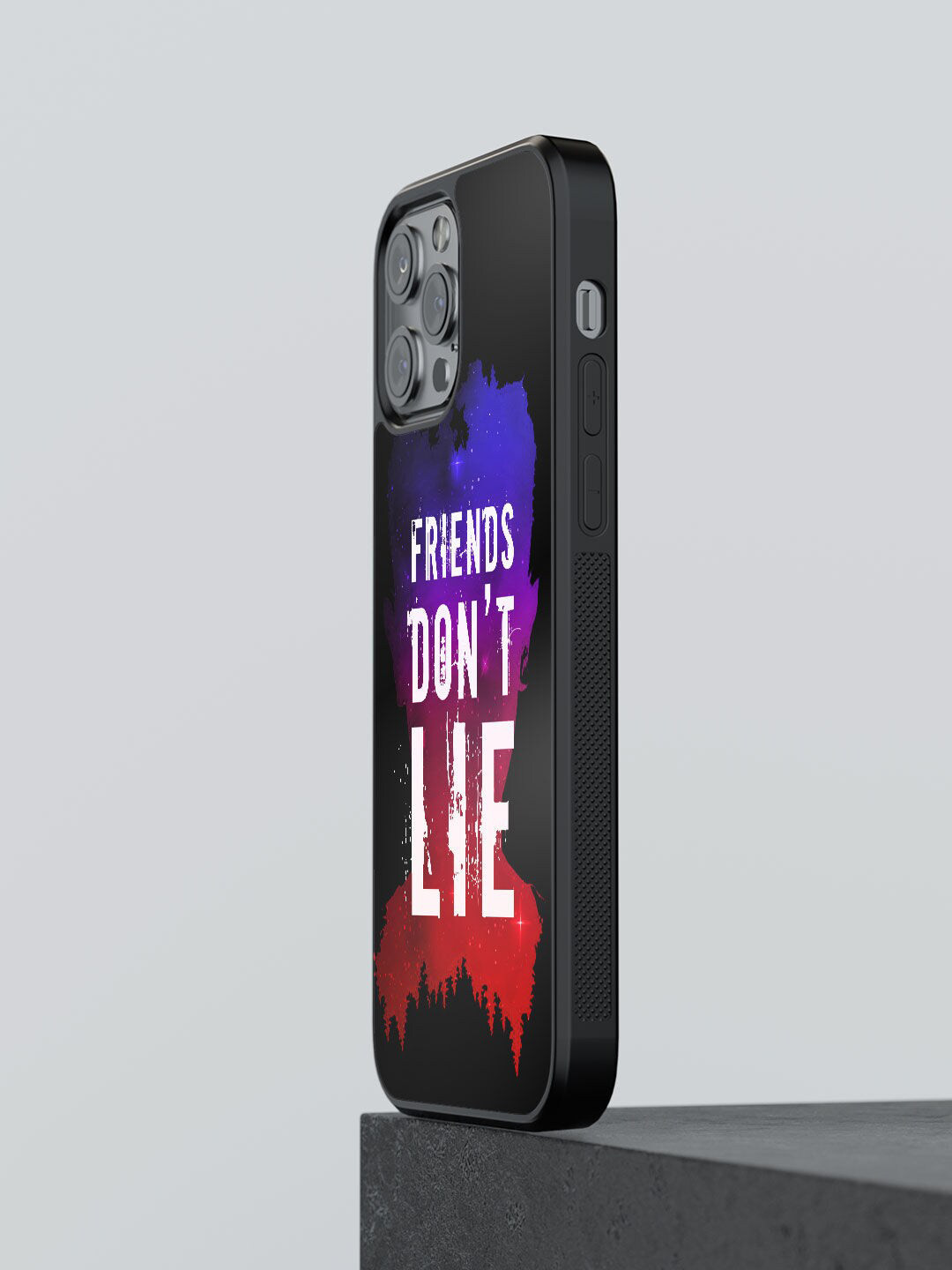 

macmerise Black & Blue Friends Dont Lie Design Printed iPhone 12 Pro Back Case