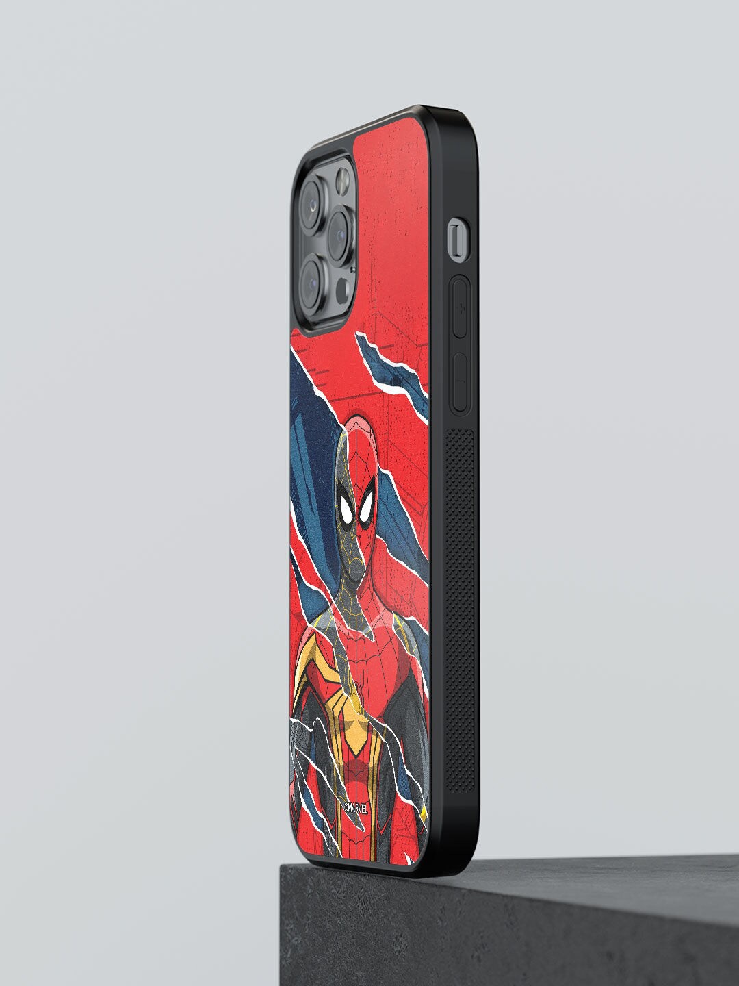 

macmerise Red & Blue Printed All 3 Spidey Design iPhone 12 Pro Bumper Phone Back Case