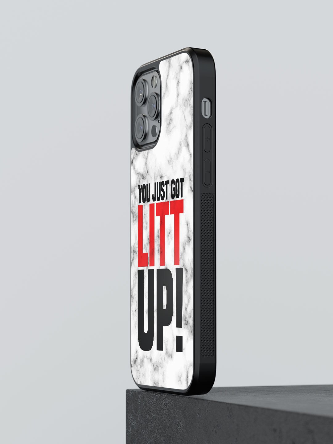 

macmerise White, Black & Red Printed Litt Up Design iPhone 12 Pro Phone Back Case