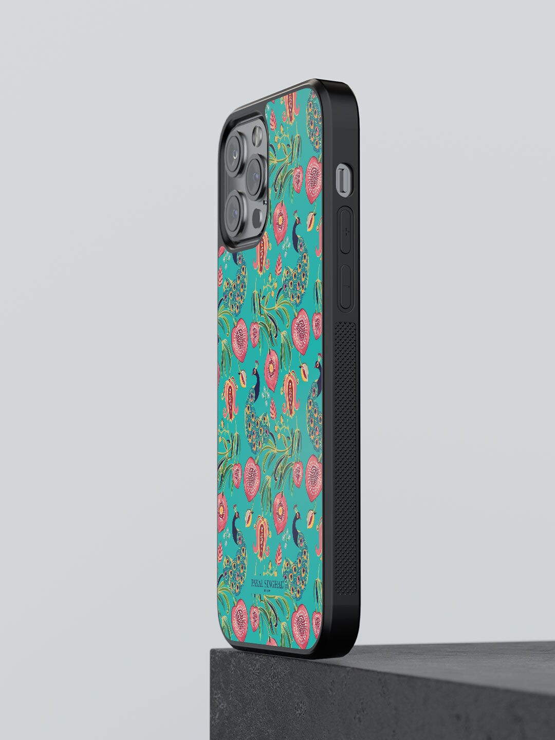 

macmerise Teal-Green Payal Singhal Anaar and Mor Teal Design Printed iPhone 12 Pro Back Case