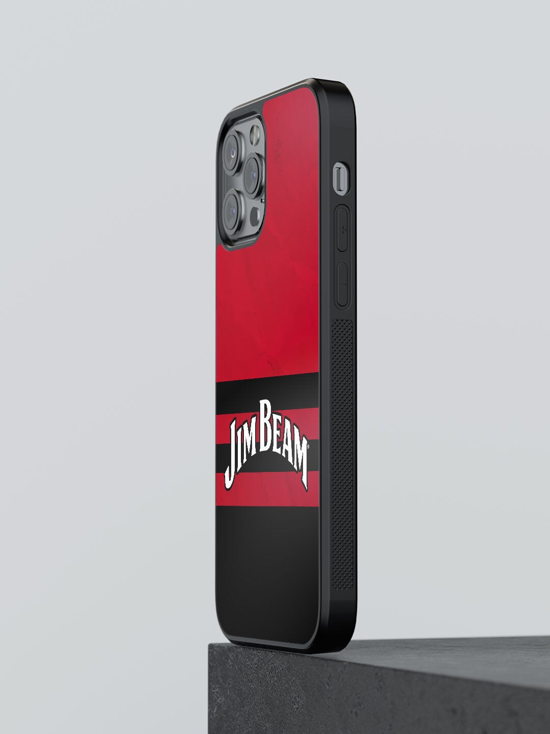 

macmerise Red Jim Beam Stripes Design Printed iPhone 12 Pro Back Case