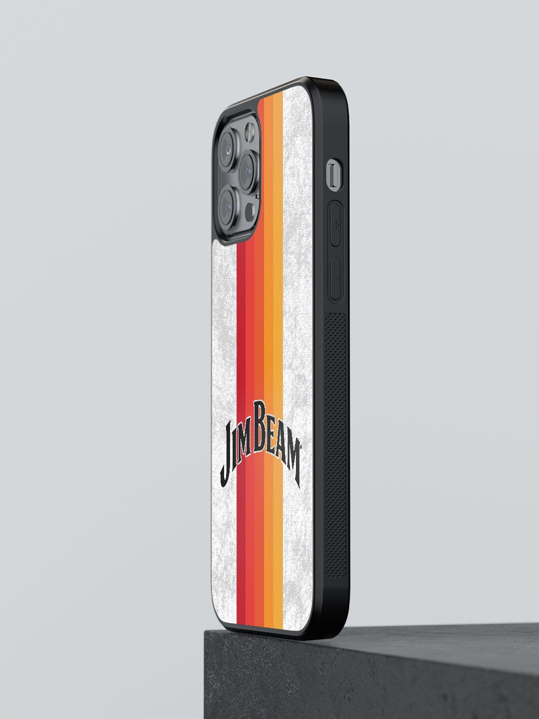 

macmerise White & Black Printed Jim Beam Sun Rays Stripes Design iPhone 12 Pro Phone Back Case