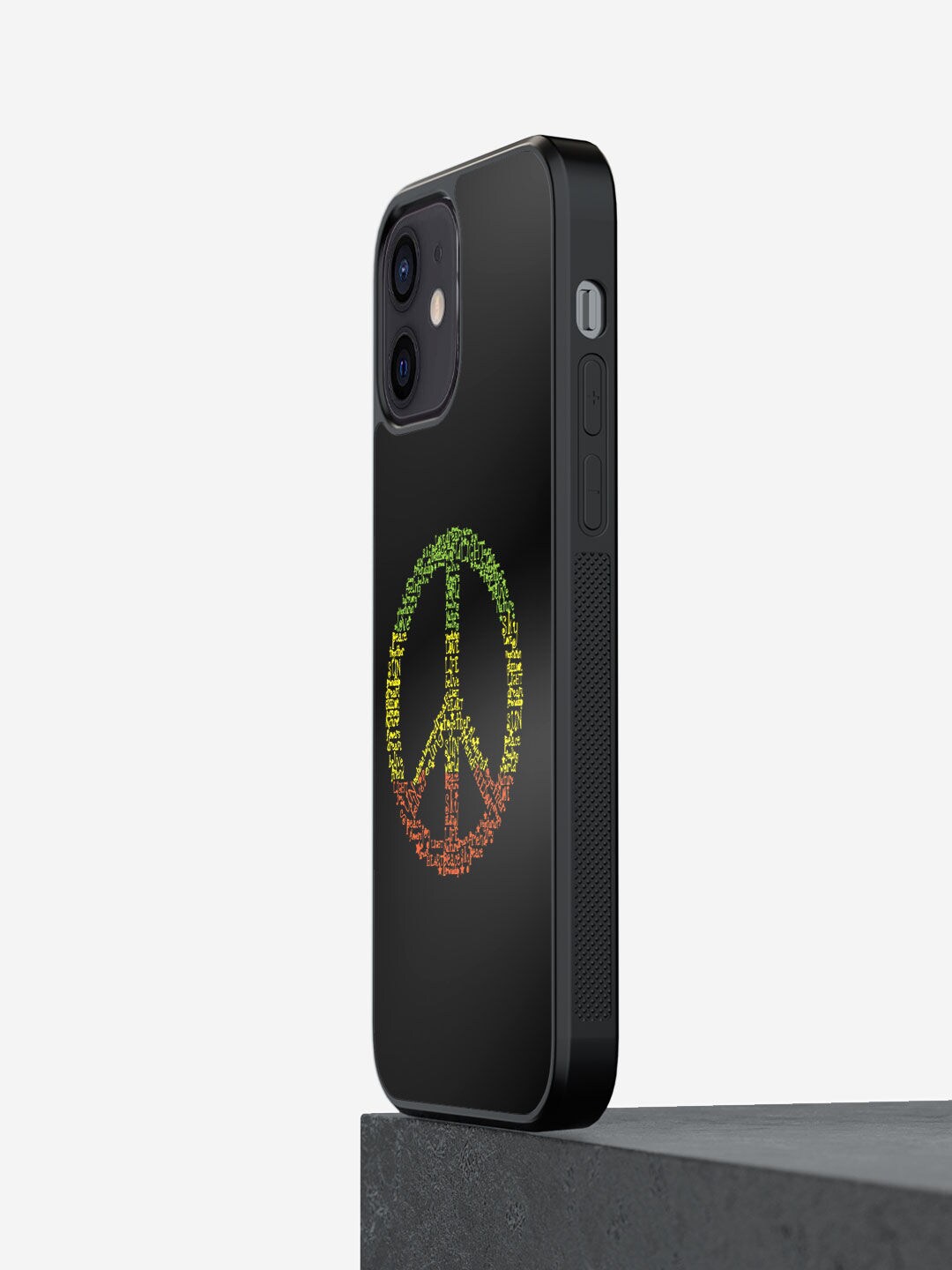 

macmerise Black & Yellow Printed Symbol of Peace Design iPhone 12 Mini Bumper Phone Back Case