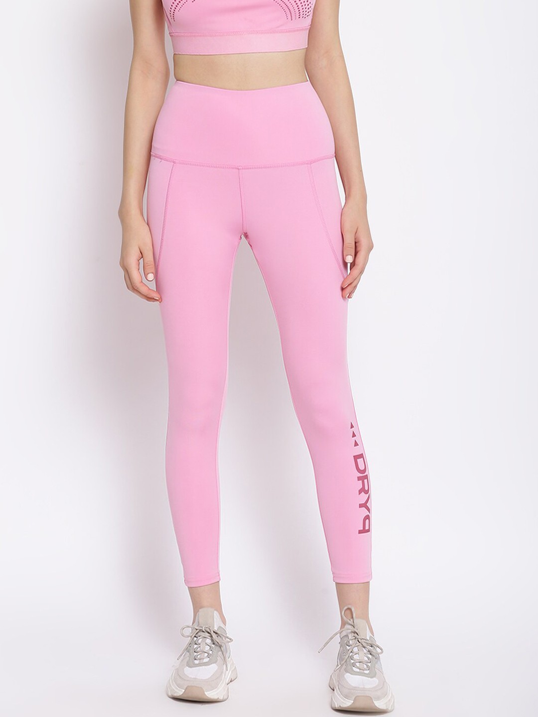 

DRYP EVOLUT Women Pink Printed Polyester Training or Gym Tights