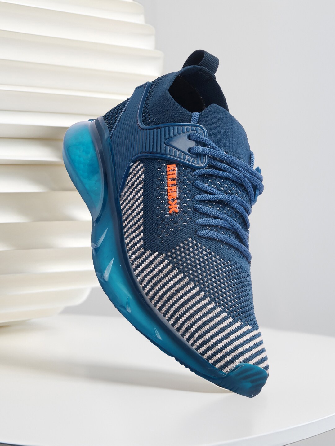 

Killer Men Turquoise Blue Woven Design Lightweight Sneakers
