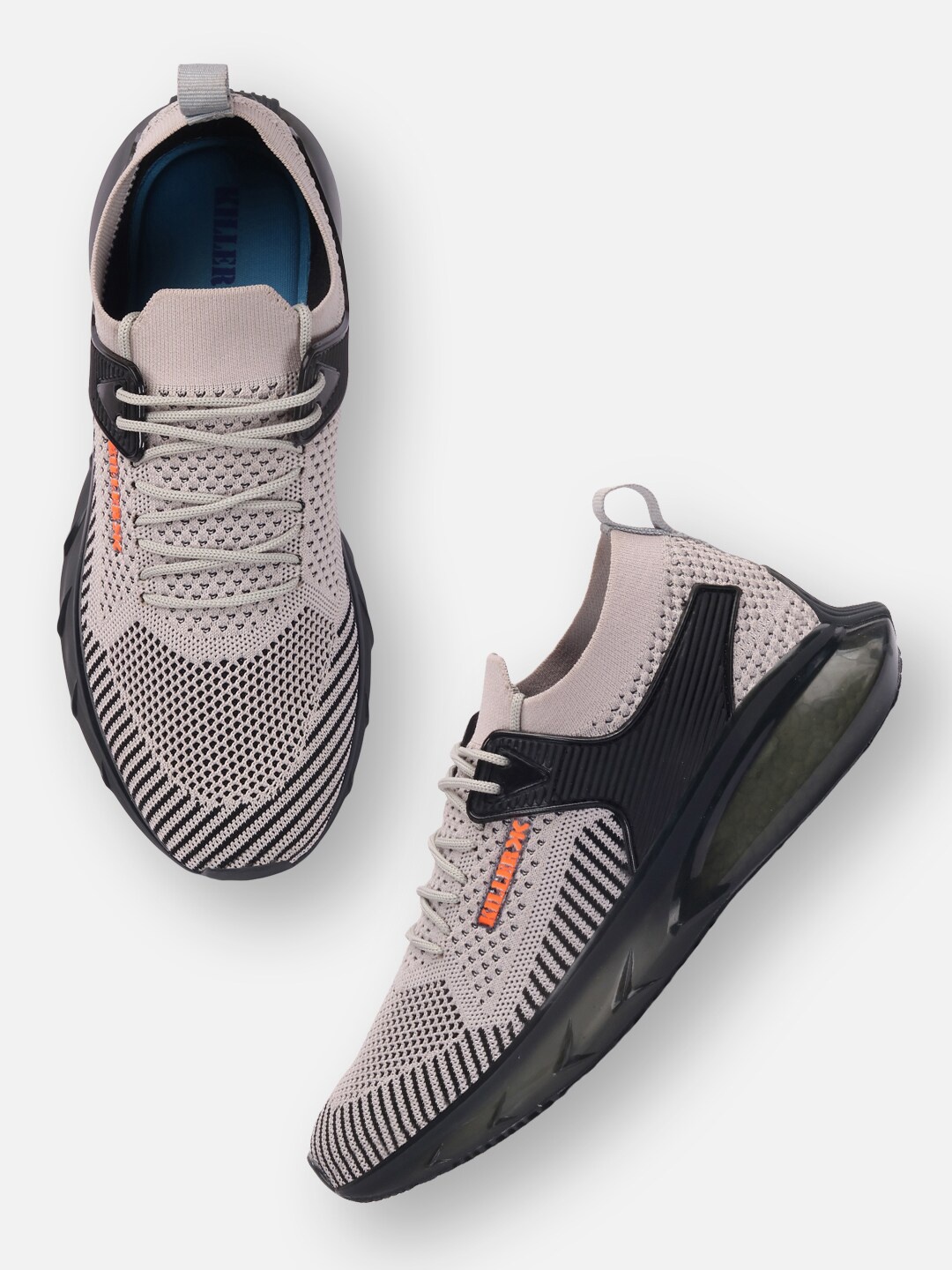 

Killer Men Grey & Black Woven Design Sneakers