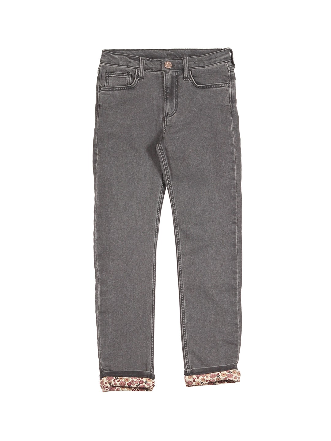 

Lil Lollipop Girls Grey Regular Fit Medium Shade Cotton Jeans