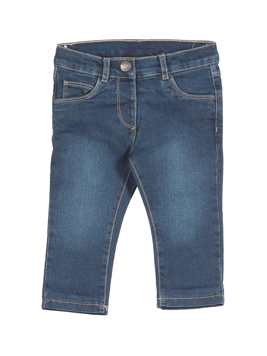 

Lil Lollipop Girls Navy Blue Straight Fit Light Fade Medium Shade Cotton Jeans