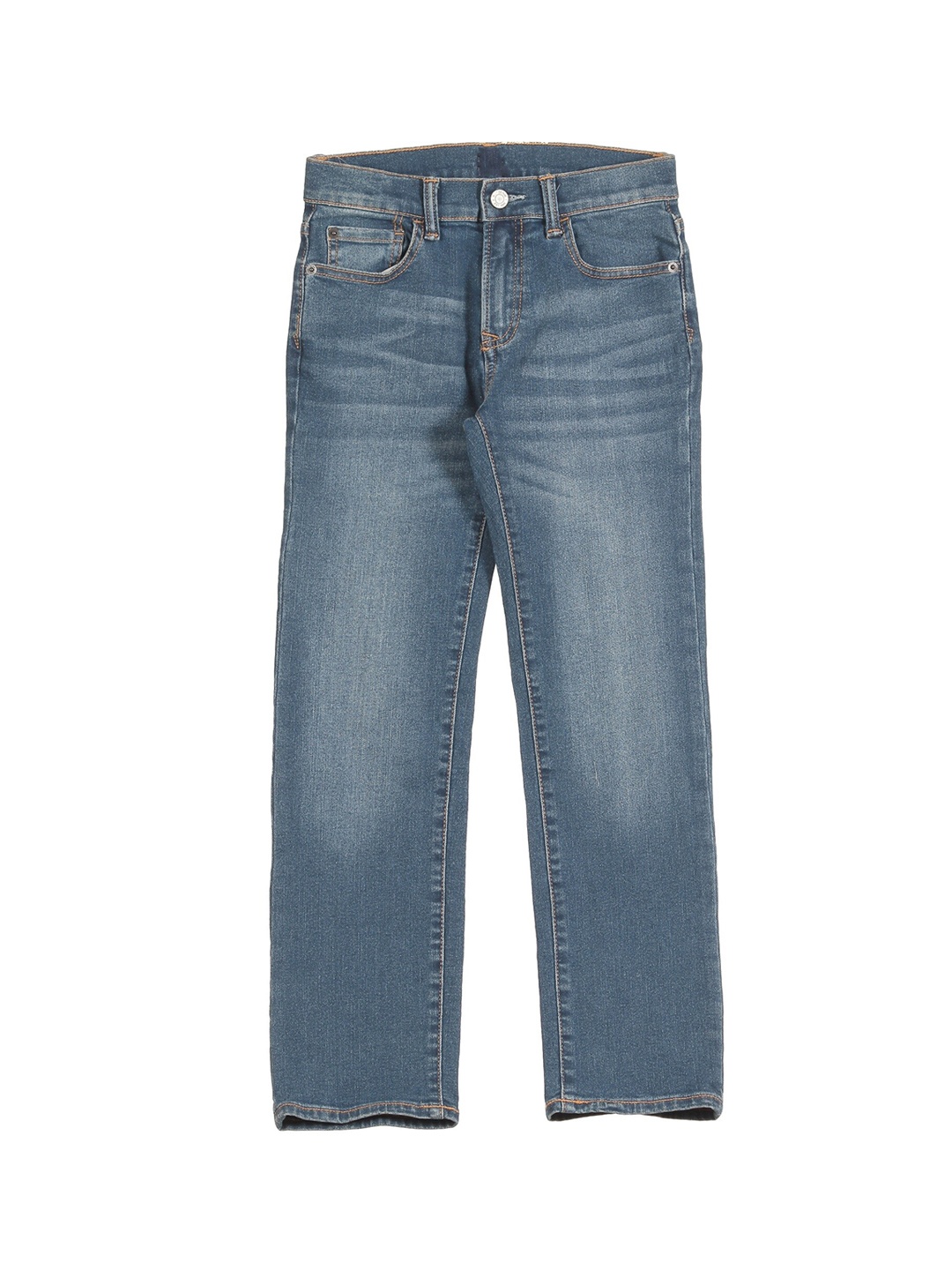 

Lil Lollipop Kids Straight Fit Heavy Fade Medium Shade Cotton Jeans, Navy blue