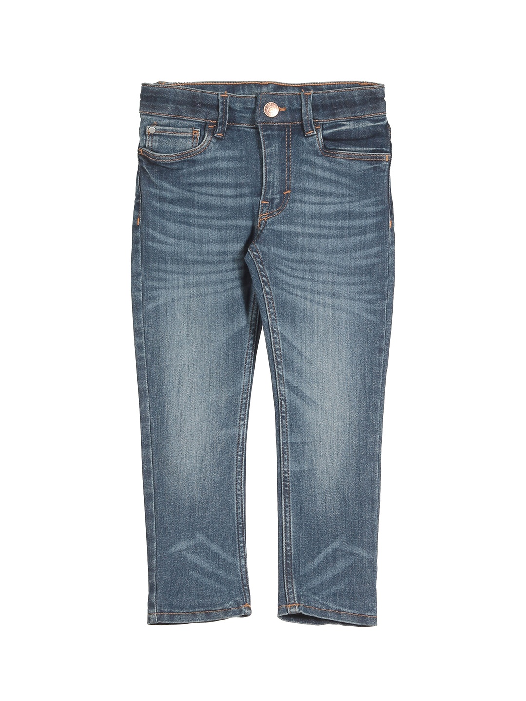 

Lil Lollipop Boys Navy Blue Straight Fit Light Fade Dark Shade Cotton Jeans