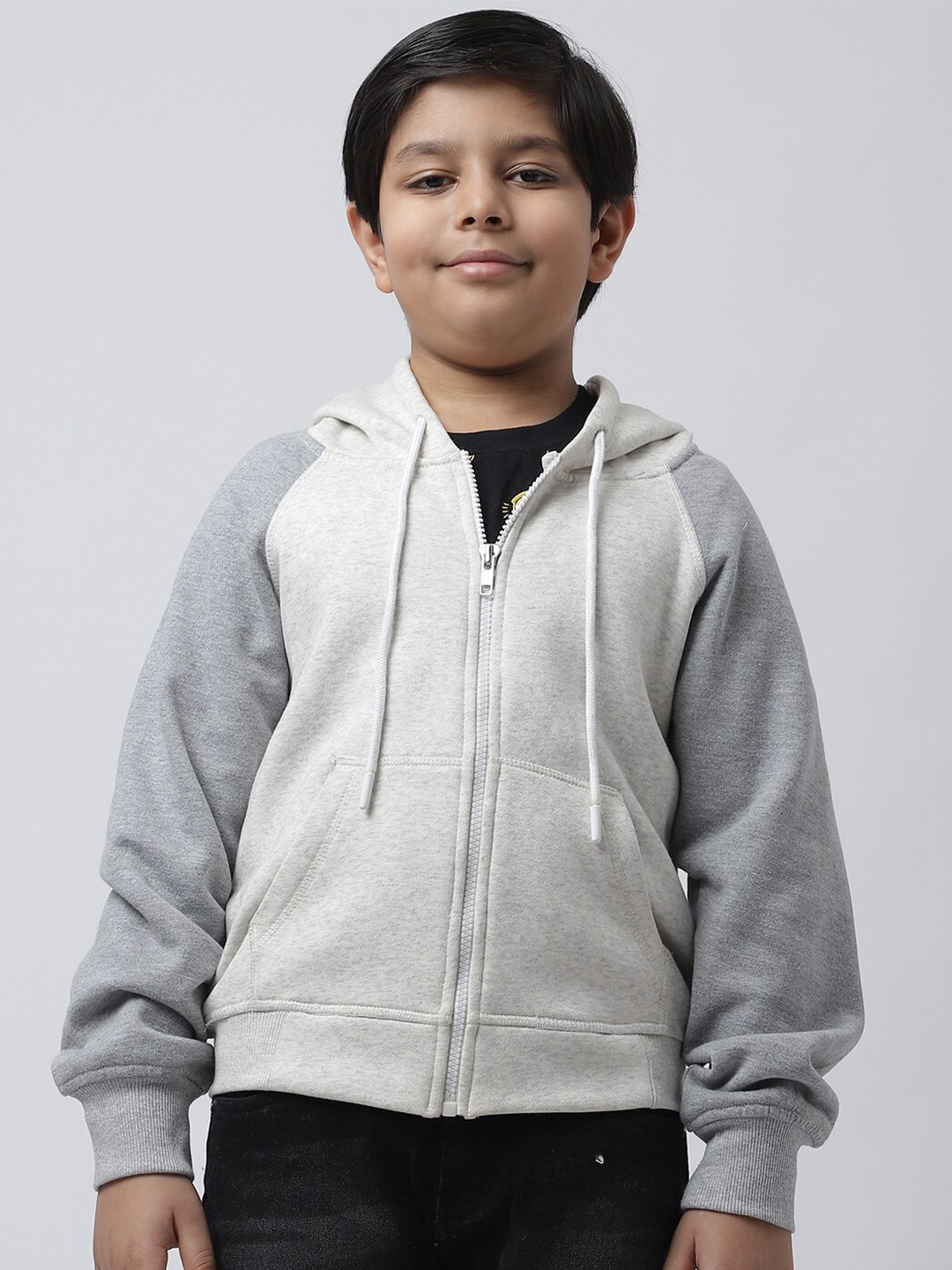 

Rute Boys Off White & Grey Fleece Hooded Sweatshirt