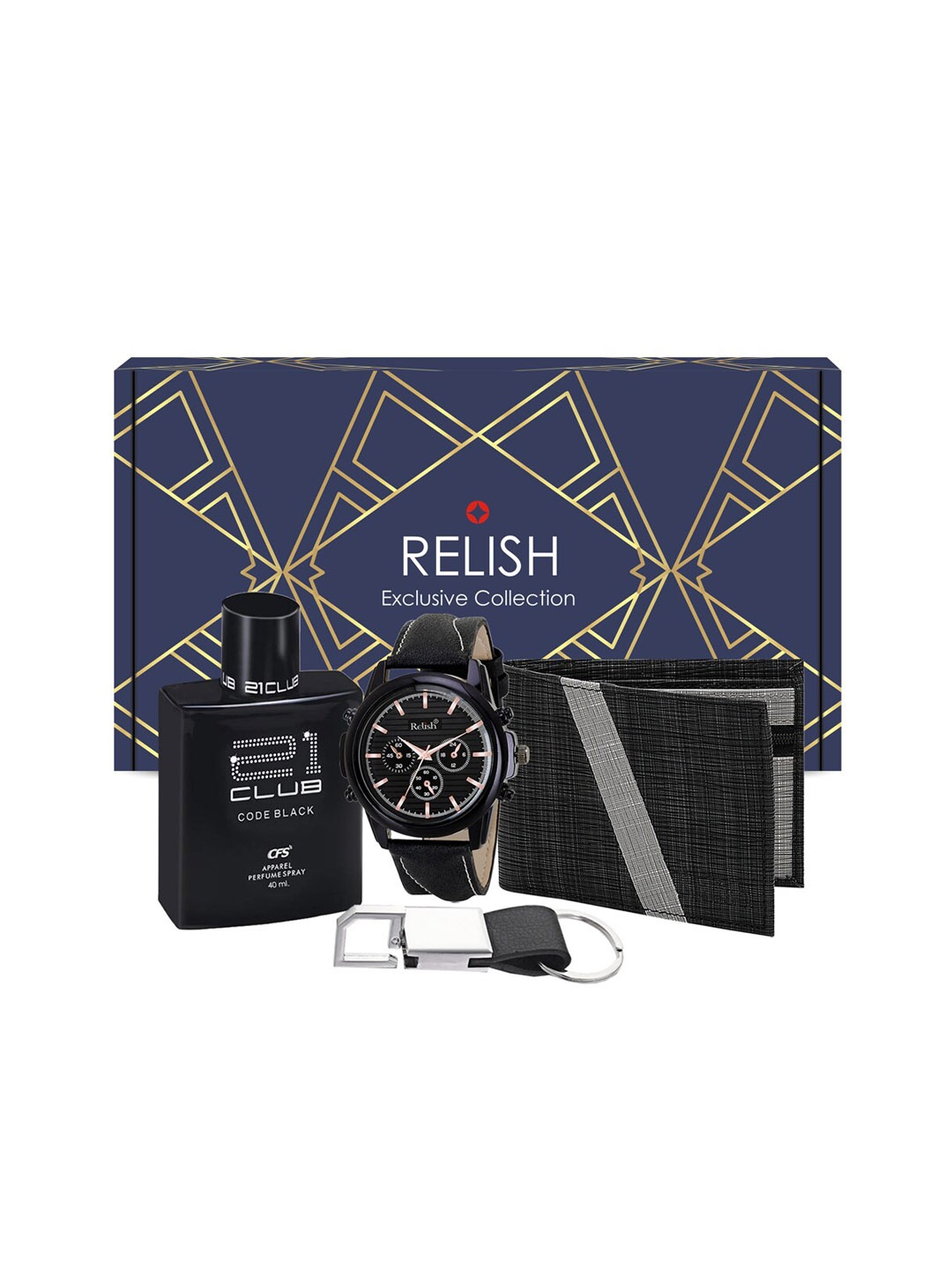 

Relish Men Black Solid Accessory Gift Set