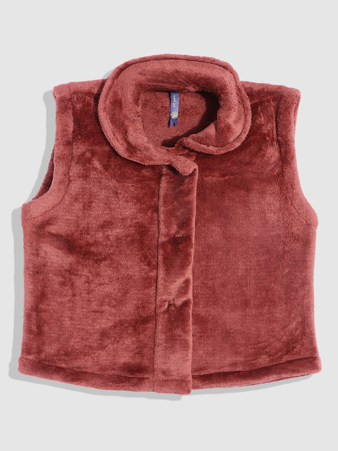 

YK Girls Maroon Open Front Outdoor Faux Fur Crop Jacket