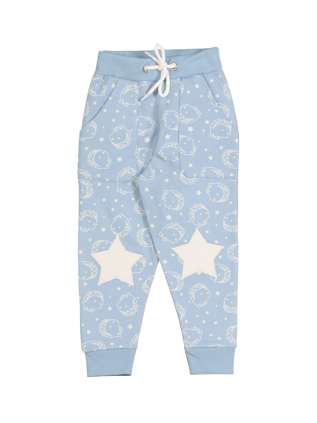 

Lil Lollipop Kids Blue Star Printed Straight-Fit Joggers