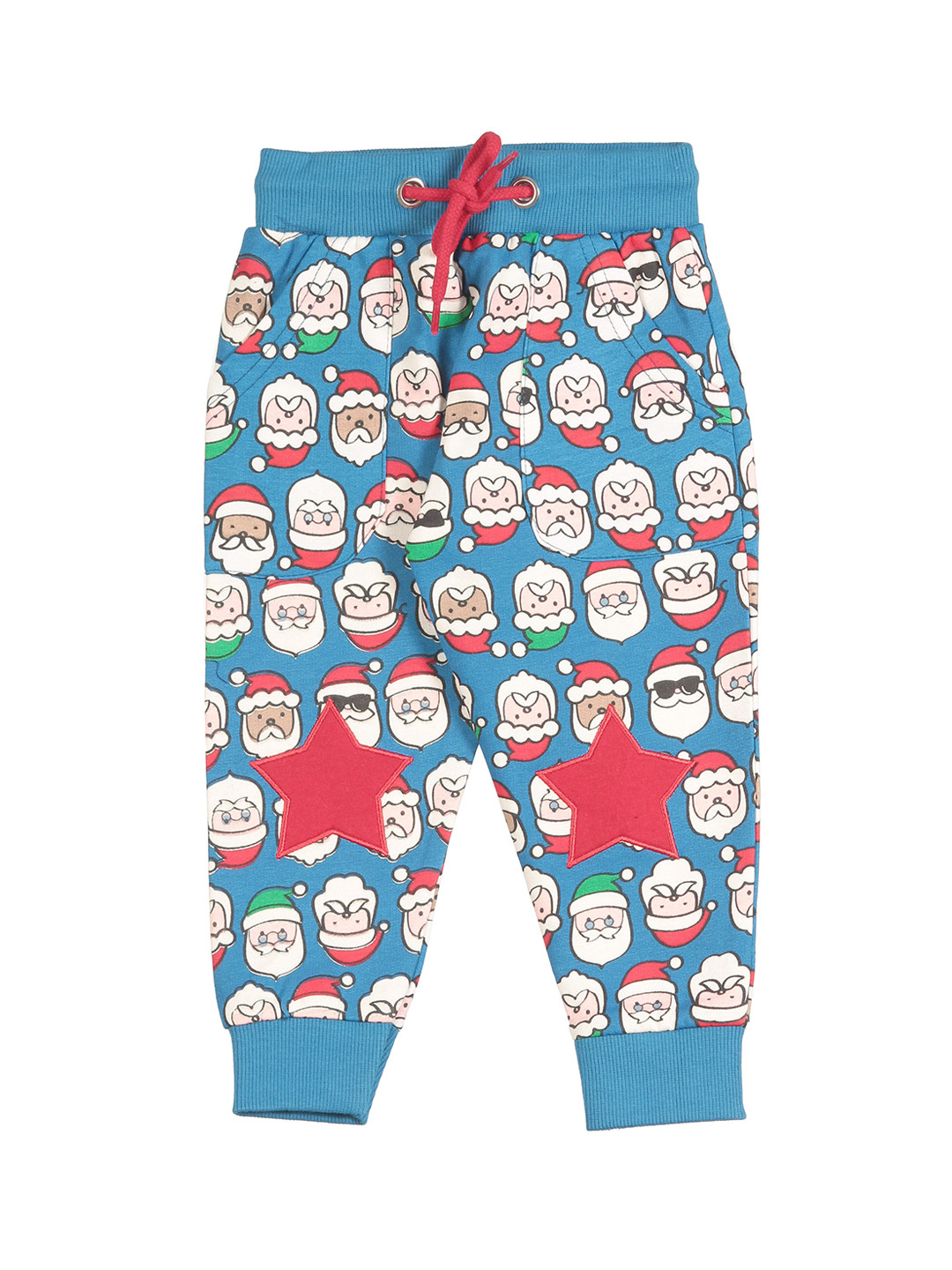 

Lil Lollipop Kids Blue Printed Cotton Joggers