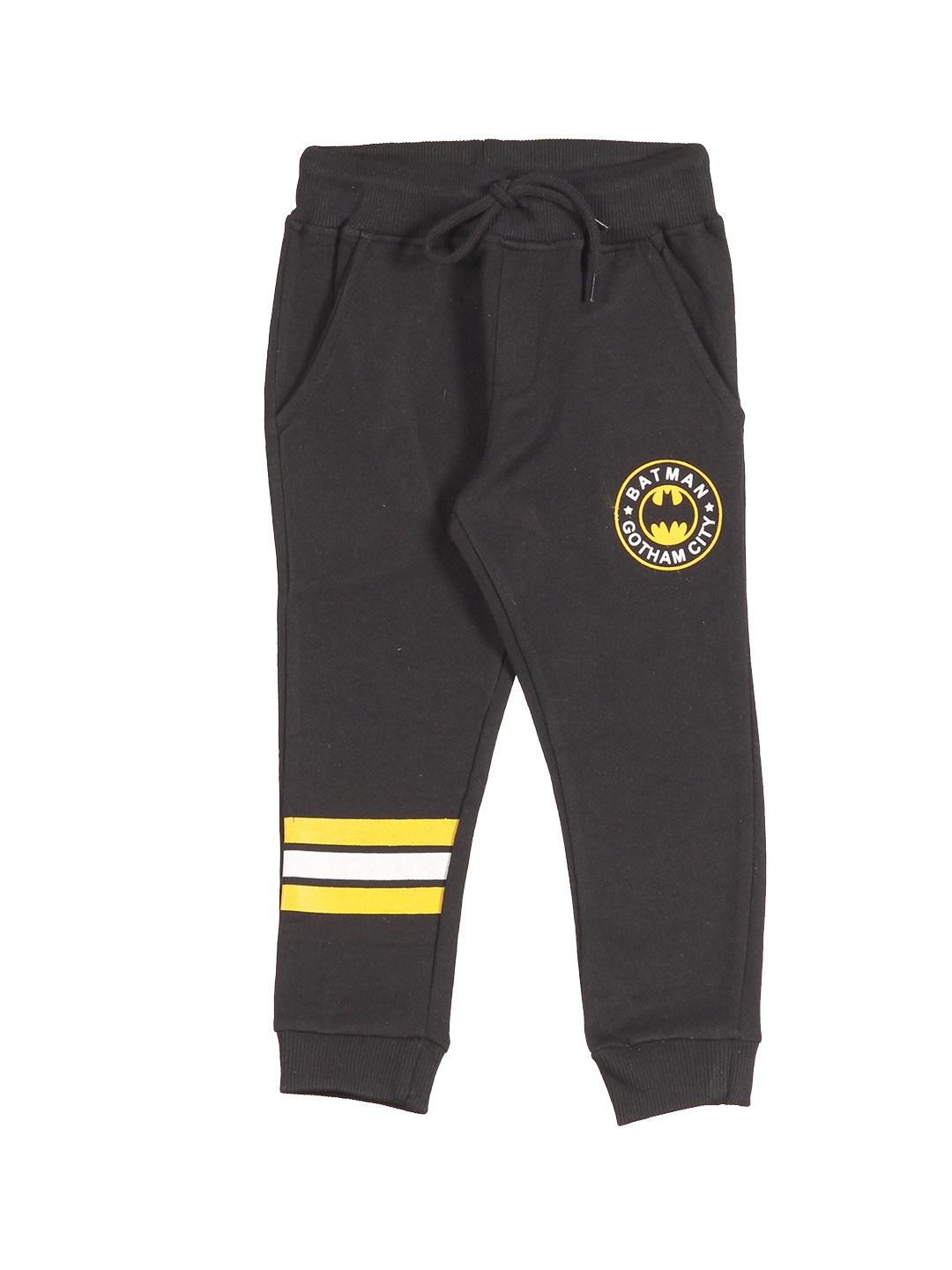 

Lil Lollipop Kids Black Printed Cotton Straight-Fit Joggers