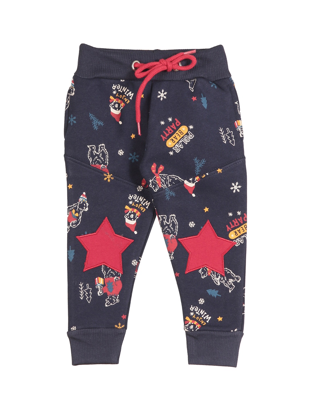 

Lil Lollipop Kids Navy Blue Printed Track Pants